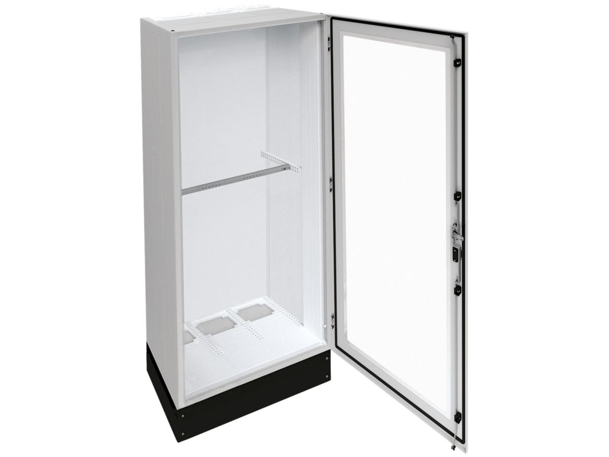 Schrank Hager univers SK II 1850×800×400mm mit Sockel 200mm+Tür transparent IP55
