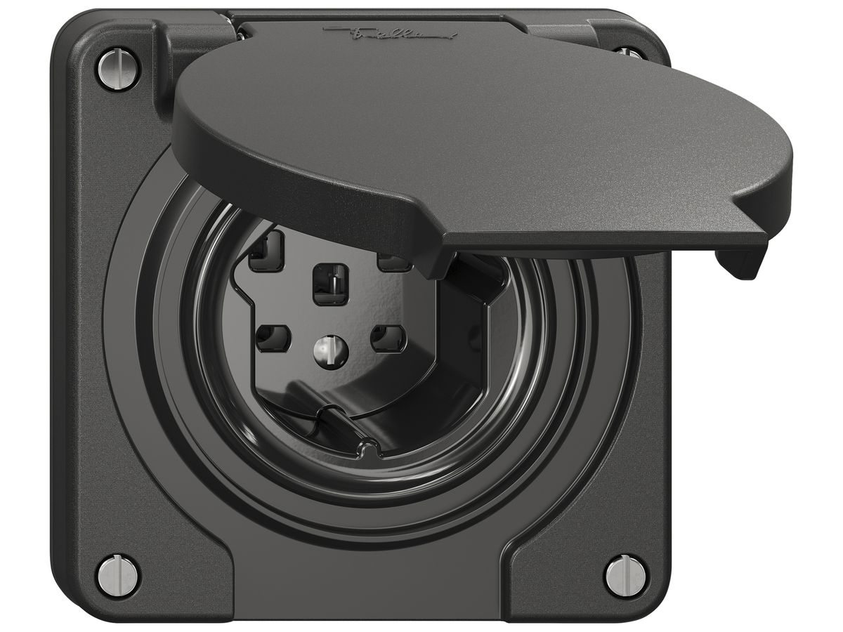 Steckdose NEVO SNAPFIX® 1×T25 16A 440V 87×87×31mm IP21 sz
