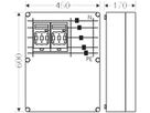 NH-Gehäuse Hensel Mi, 2×3×NH00, mit Sammelschiene, 400A, 5-polig