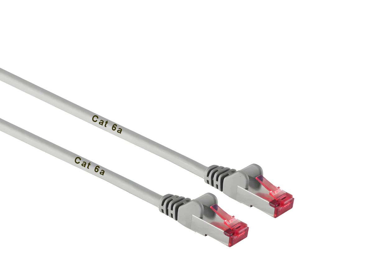 Patchkabel S/FTP Cat 6a 1m grau - LSZH, PoE+