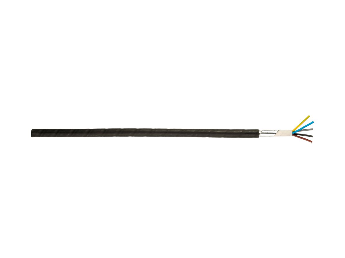 Kabel NN-CLN FE05, 5×2.5mm² LNPE halogenfrei armiert 90°C schwarz B2ca
