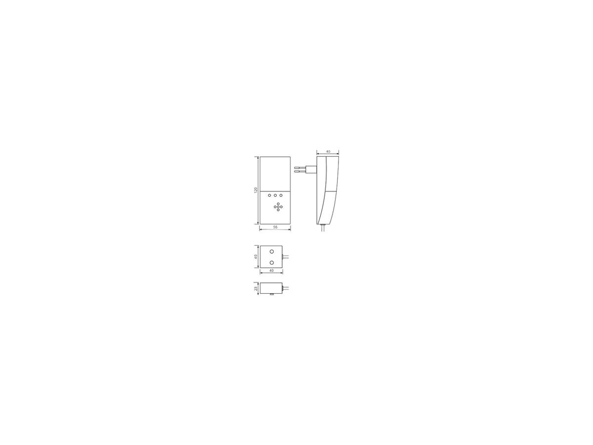 Steckdosen-Wassermelder HY-Alarm, 2 Bodensensoren, Kabel 2m, 230VAC