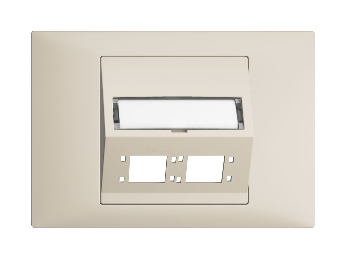 EB-Montageset EDIZIOdue BKE Schrägauslass 2×R&M Kat.6A/LC spezial, crema