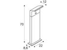 LED-Wegeleuchte SLV ORDI II PIR 10W 700lm 822/830 IP54 700mm schwarz