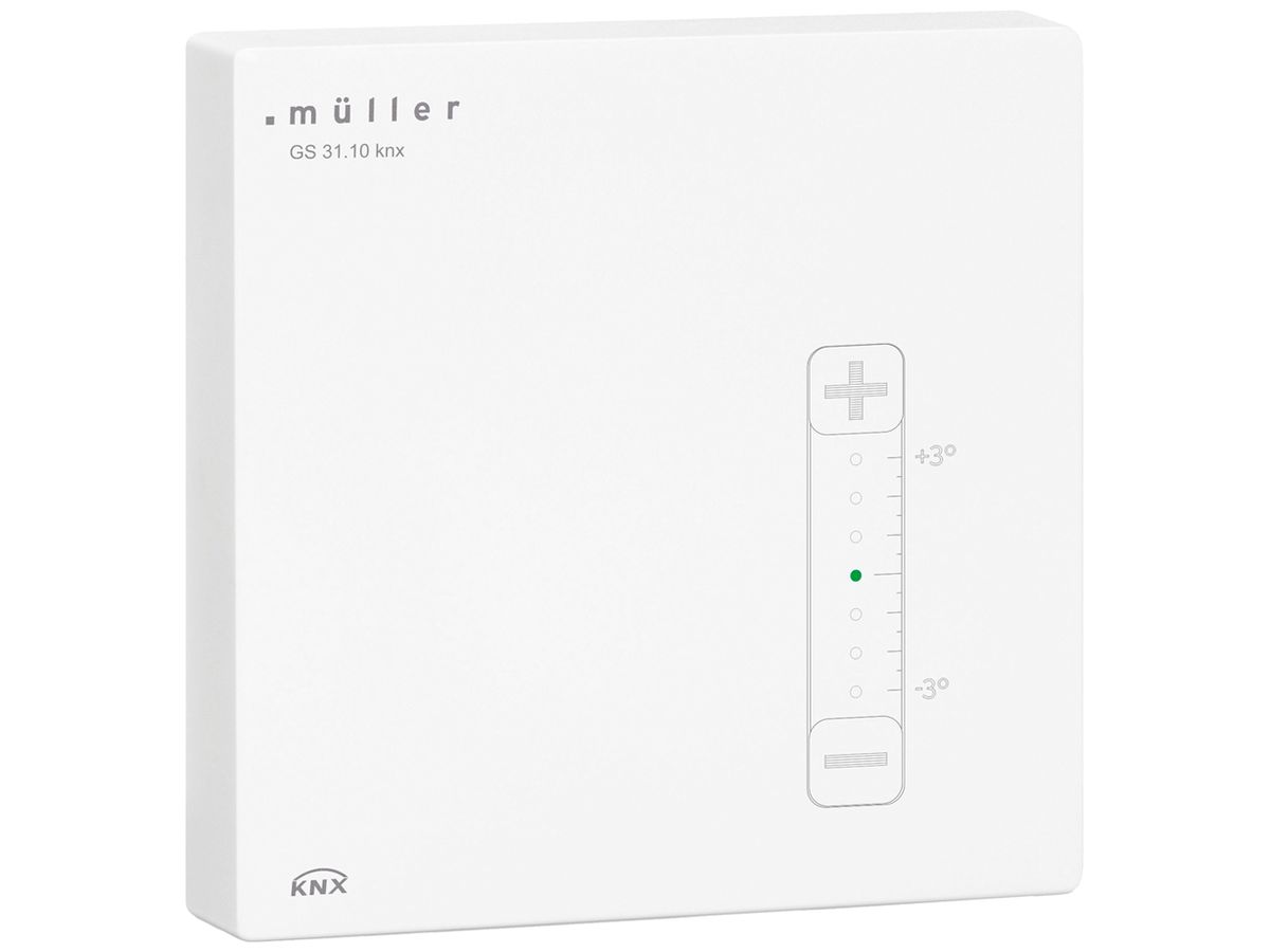 AP-Multisensor KNX müller GS 31.11 aL/rF/Temp/TP 5×DI/AI Regler weiss