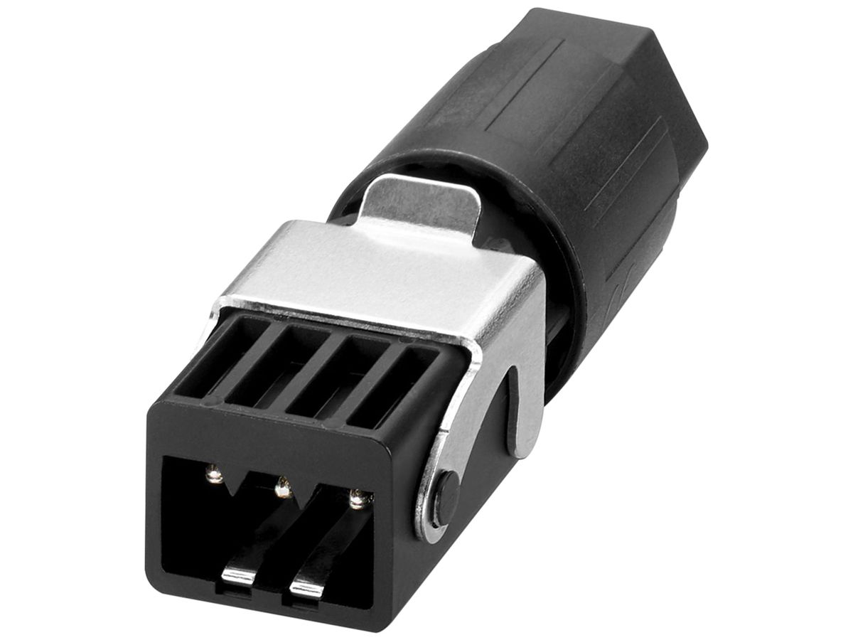 Steckverbinder QUICKON QPD STAS 3LPE 1.5mm² Ø13mm mit Mutter schwarz