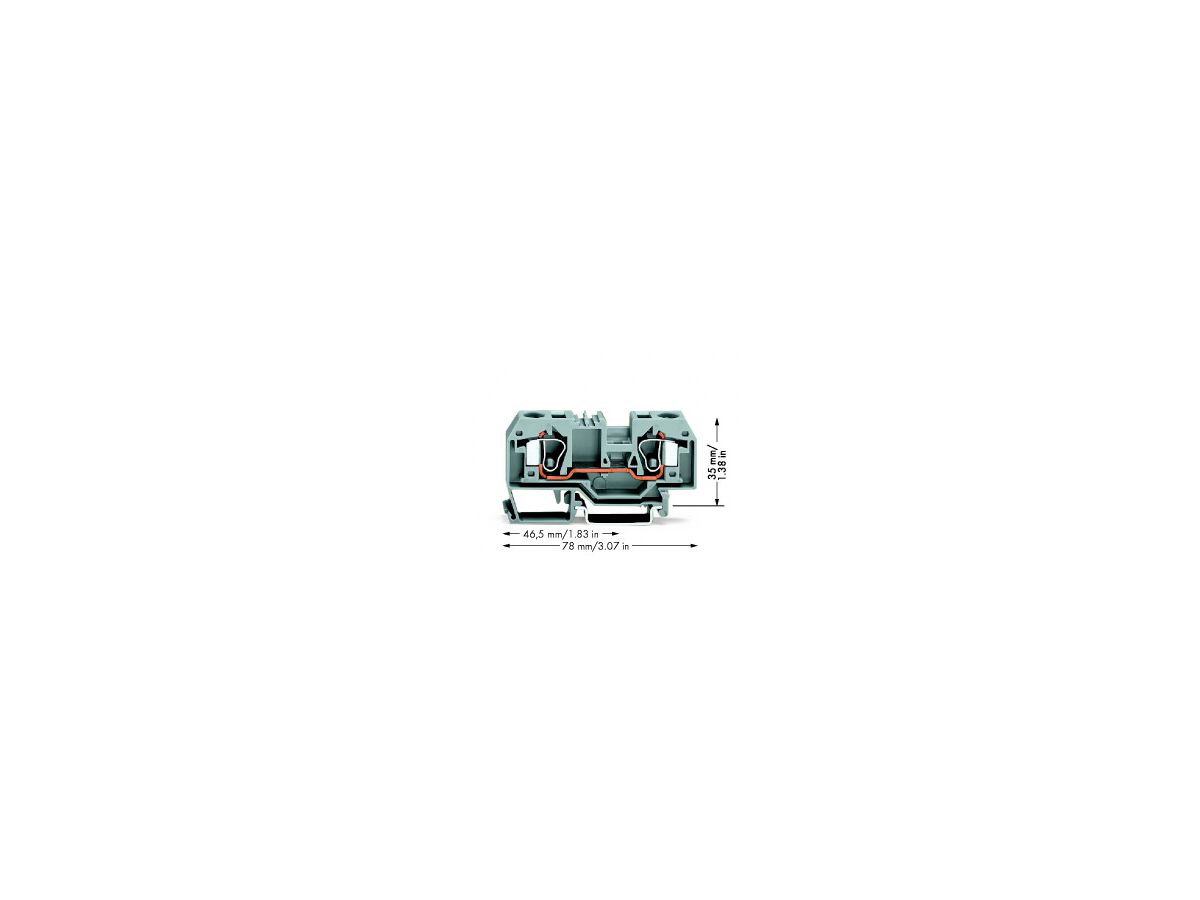 Durchgangsklemme WAGO 10mm² grau