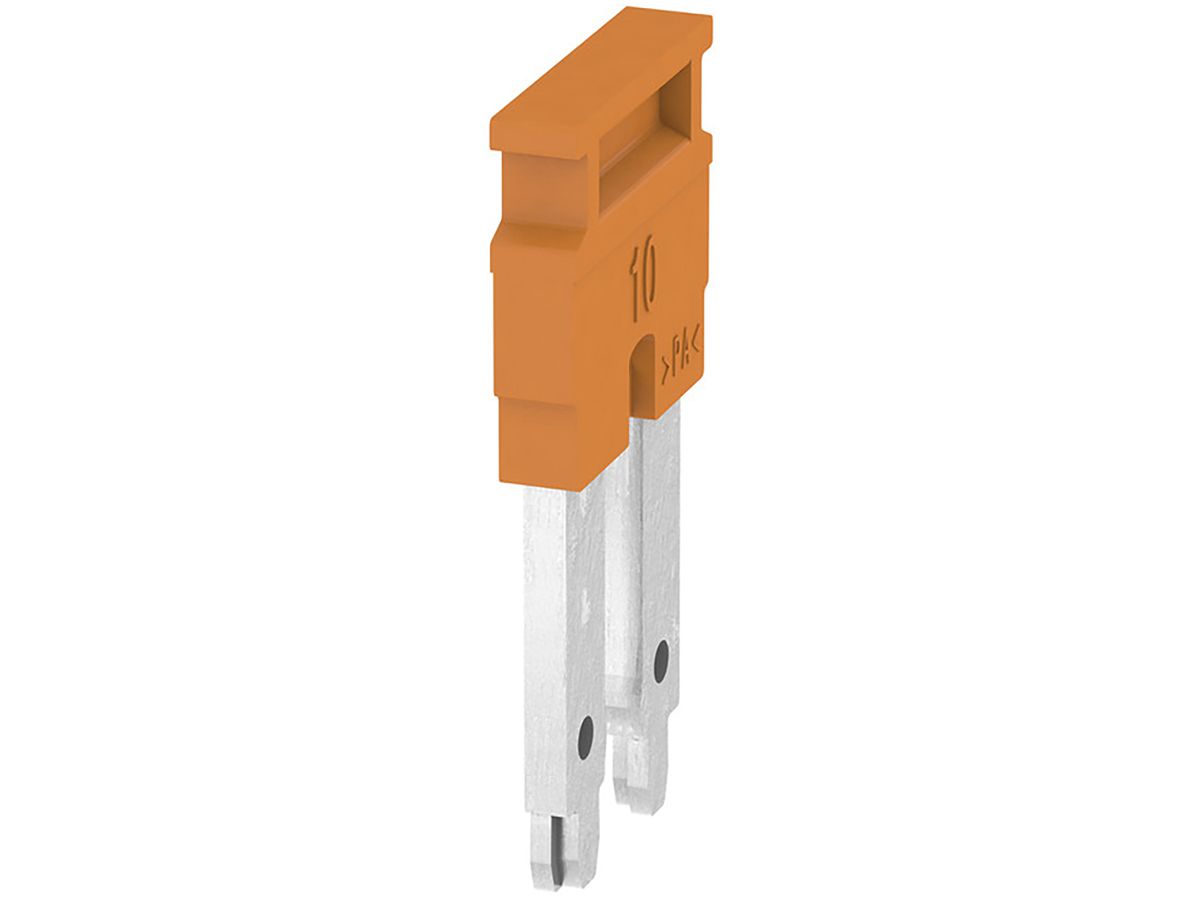 Querverbinder Weidmüller ZQV 10N/2 gesteckt 2L 10mm isoliert 57A orange