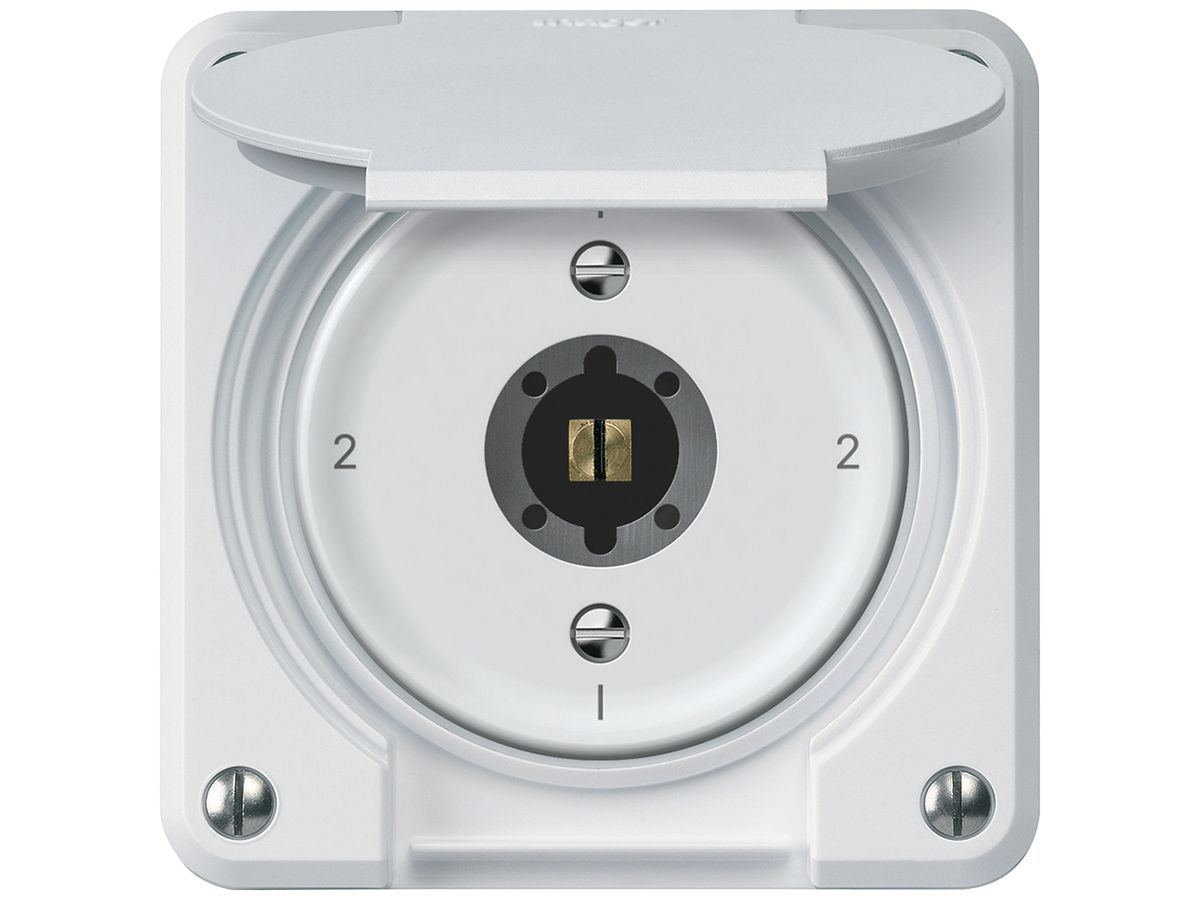 Schlüsselschalter robusto Wechselschalter 16A 250V 86×86mm weiss