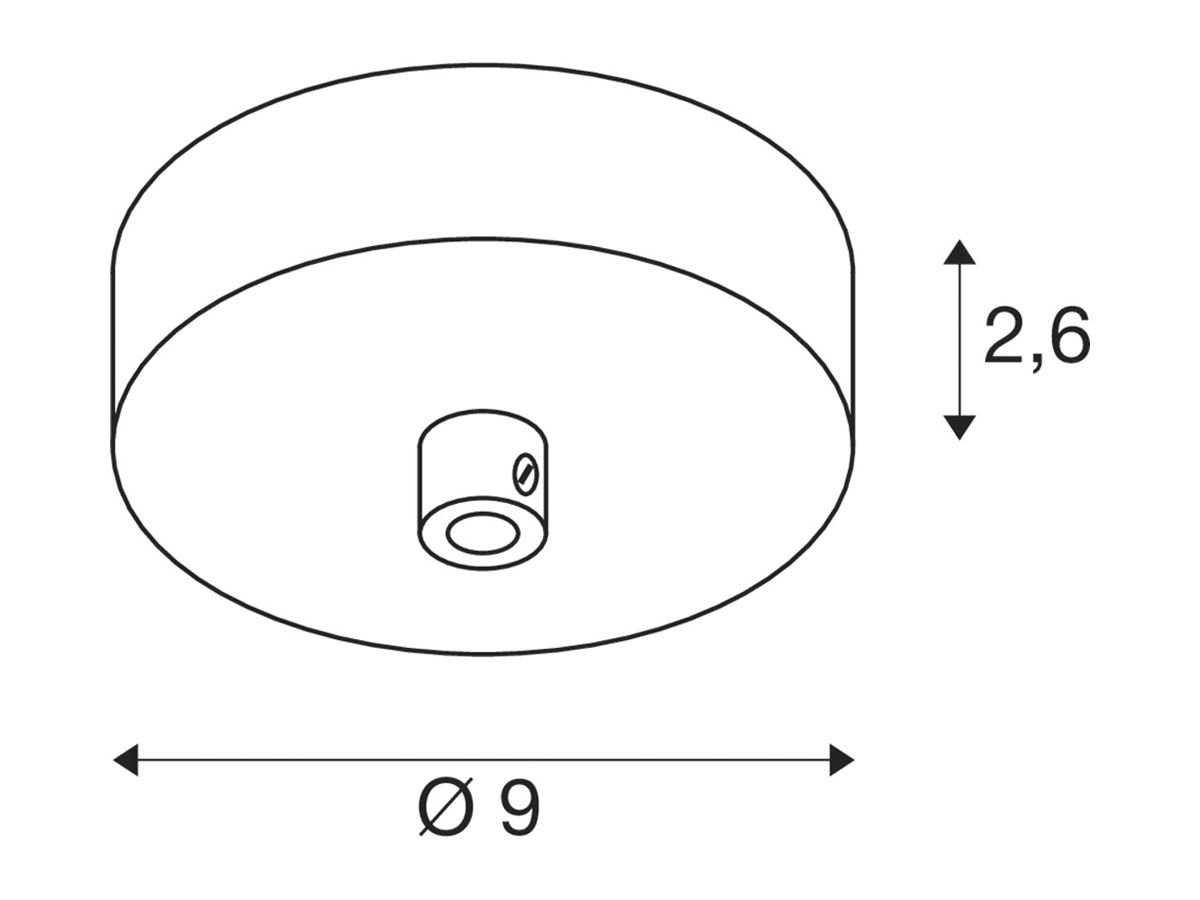 AP-Deckenrosette SLV FITU Leuchtenanschlussadapter Ø90×26mm schwarz