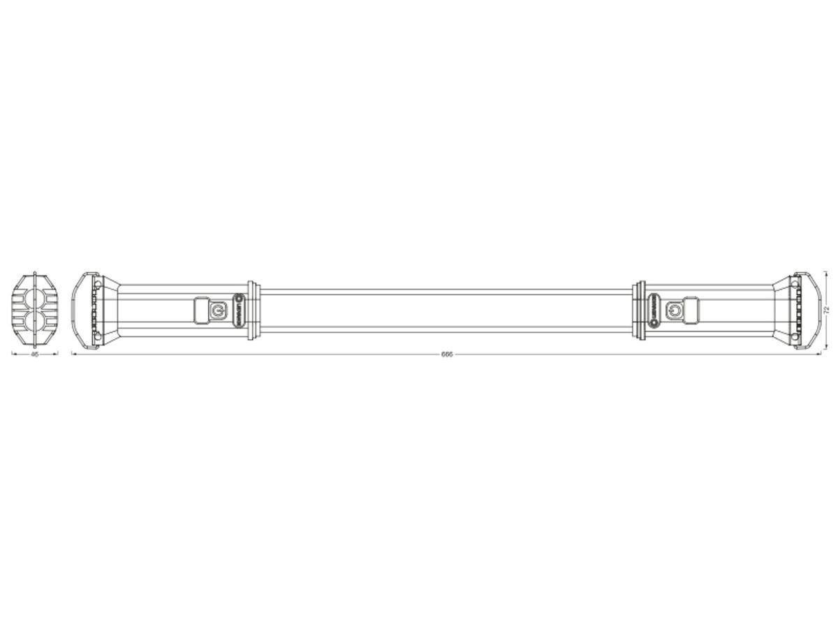 LED-Handleuchte LDV LED WORKLIGHT BATT TUBE 10W 800lm 4000K IP54 orange