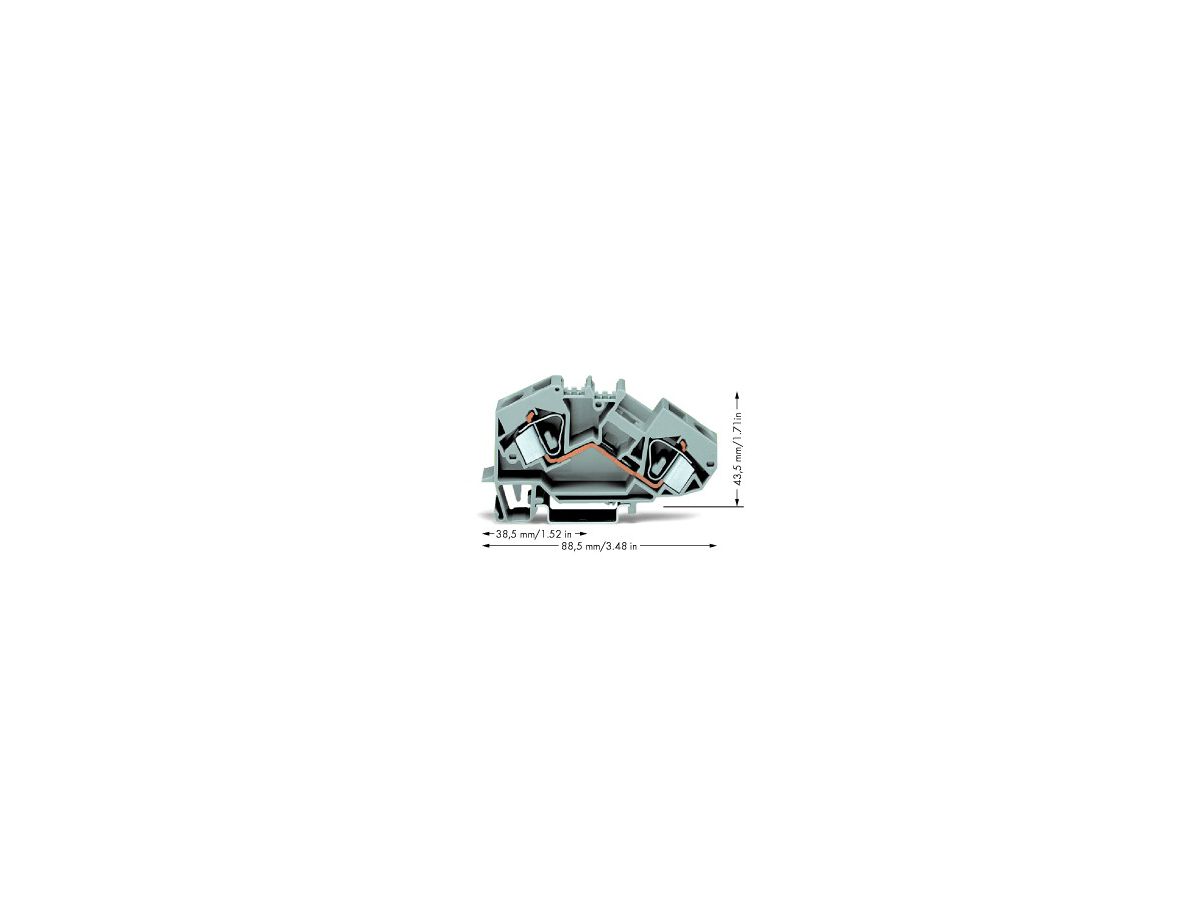 Durchgangsklemme WAGO TOPJOB 16mm² grau