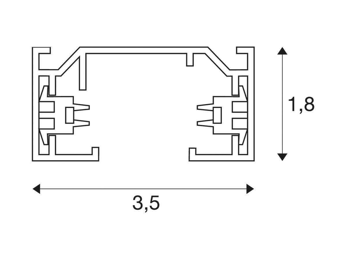 AP-Stromschiene SLV 1-phasig 1m schwarz