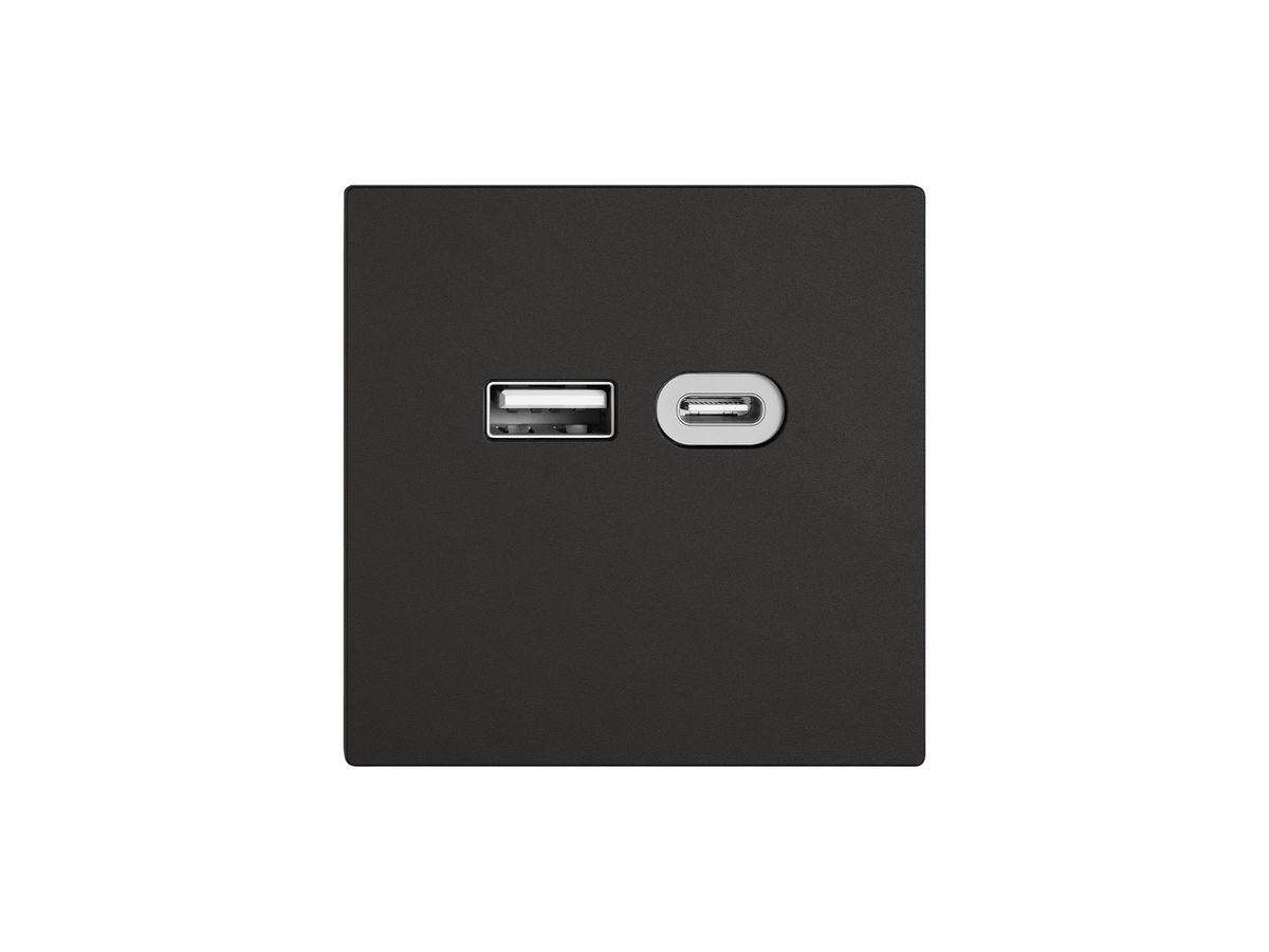 USB-Ladesteckdose EDIZIO.liv SNAPFIX® 230VAC 18W 1×USB Typ A 1×USB Typ C sz