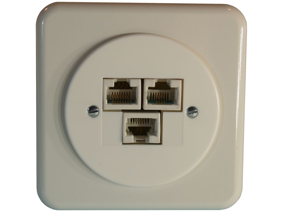 UP-Dose SOHO 3×RJ45/u weiss ITplus