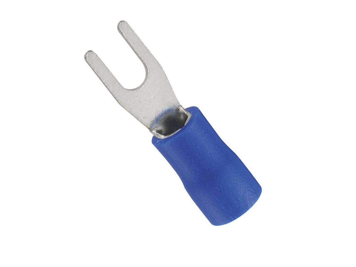 Quetschkabelschuh Tyco TE AMP PLASTI-GRIP Gabelform M4 2.5mm² isoliert PVC blau