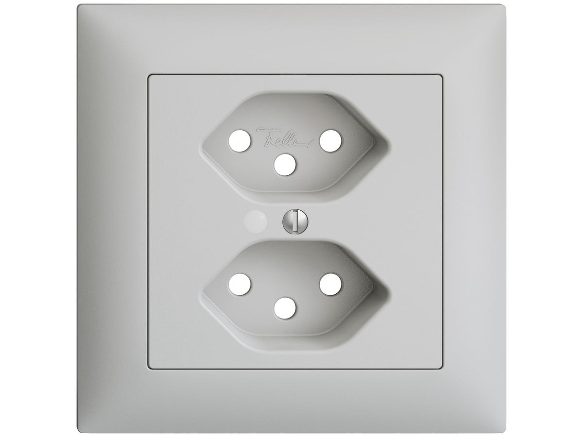UP-Frontset EDIZIOdue hellgrau 88×88mm 2×T13 mit Linse