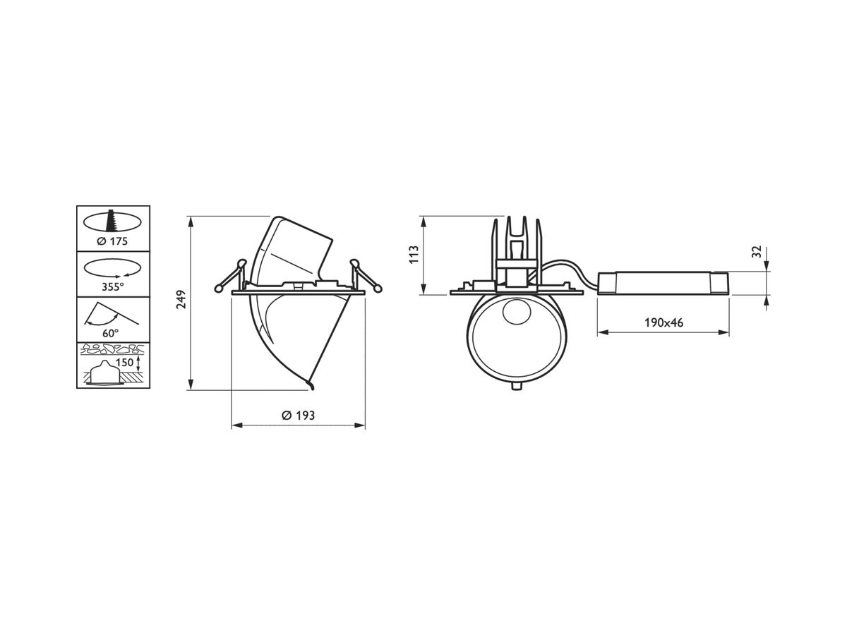 EB-LED-Spot AccentElbow RS342B 19S/ROSE DIA-VLC-E WB CP WH, schwenkbar, weiss