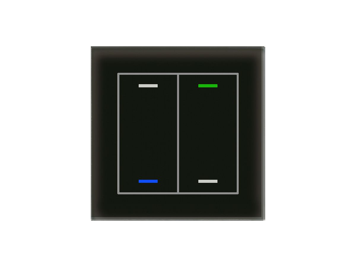 UP-Taster KNX RGBW MDT BE-GTL2TS.01S 2T/4B Temp.Glas schwarz "neutral"