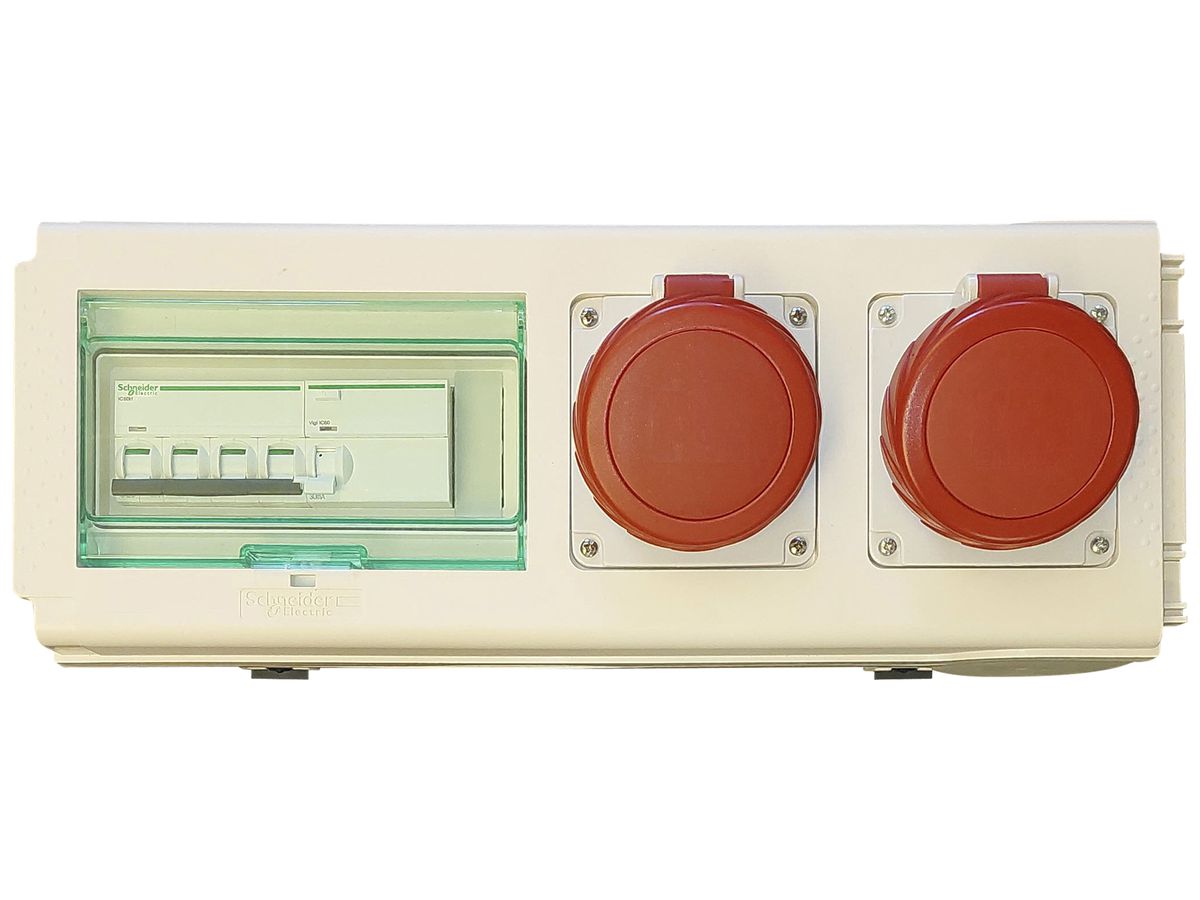 Abgangskasten Canalis KNB 32A mit FI/LS C16A 30mA 10kA 2×CEE 3L+N+PE