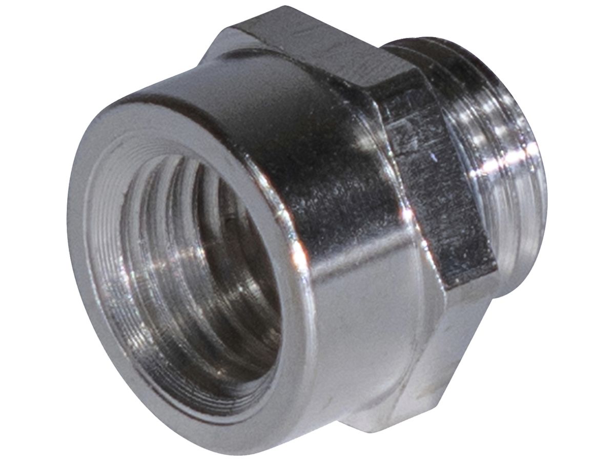 Adapter Plica MS, Aussen-/Innengewinde: PG13/M20 IP68 Messing vernickelt