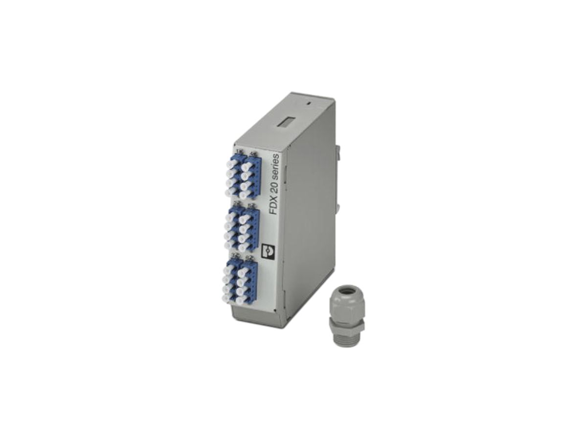REG-Spleissbox Phoenix Contact FDX 20, für 12× LC-Duplex (OS2), komplett