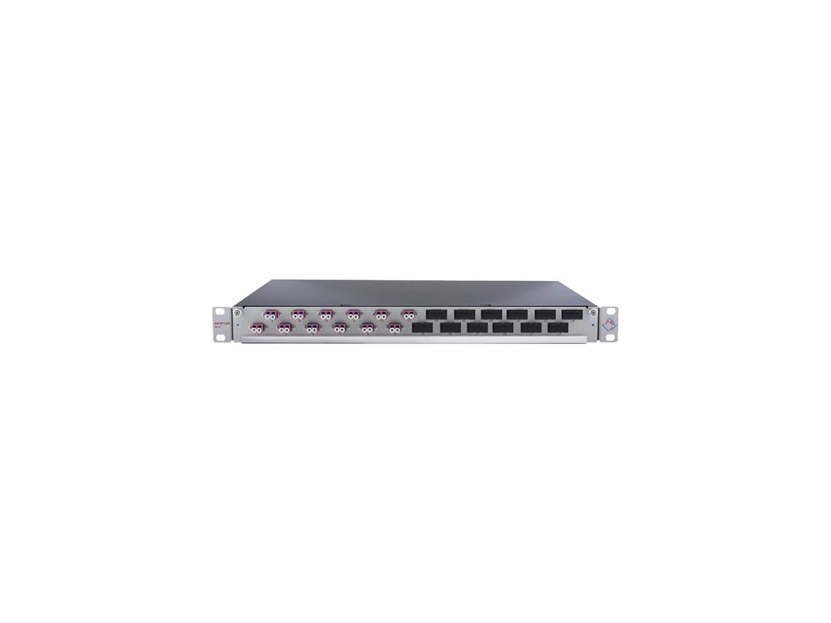 Breakoutbox 19" Dätwyler OV-SO 12×LCD/PC violett OM4 versetzt 1HE grau