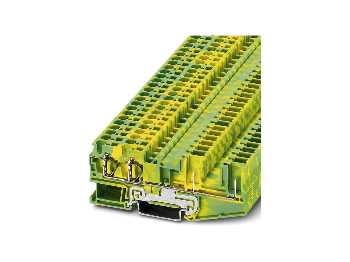 Durchgangsreihenklemme 0.08…6mm² grün-gelb, ST 4-QUATTRO/2P-PE