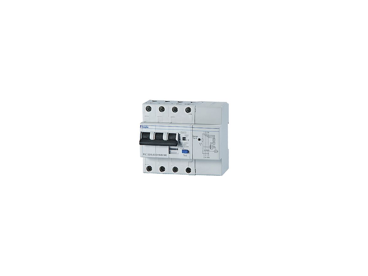 Fehlerstrom-/Leitungsschutzschalter Doepke FIC C 3L+N 16A 300mA 6kA