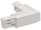 L-Verbinder SLV für AP-Stromschiene EUTRAC 3-phasig, PE aussen, weiss