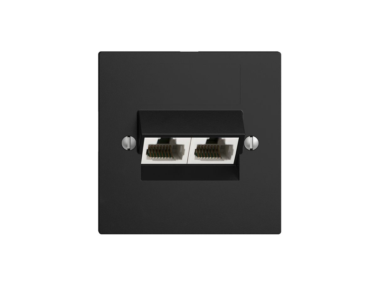 UP-Dose 2×RJ45/u 8P getr. EDIZIOdue schwarz ITplus
