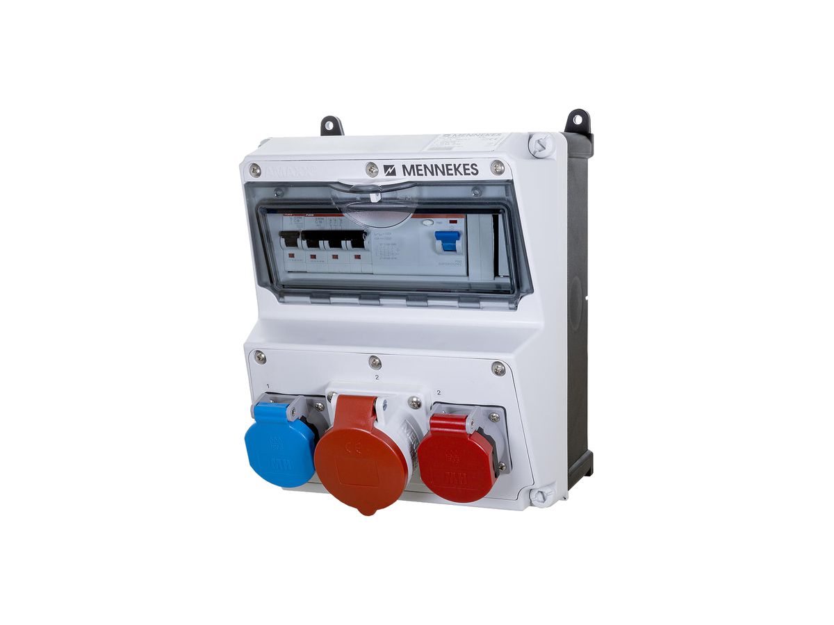 Stromverteiler Amaxx 40A 1×FI 2×LS 1×T23 1×T25 1×CEE16/5L grau