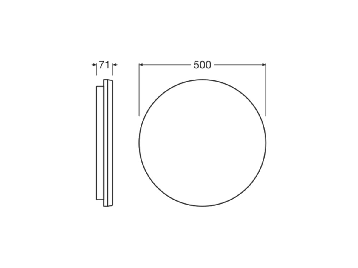 LED-Deckenleuchte LEDVANCE SURFACE FLAT RD 27W 3780lm 830/840 IP54 weiss