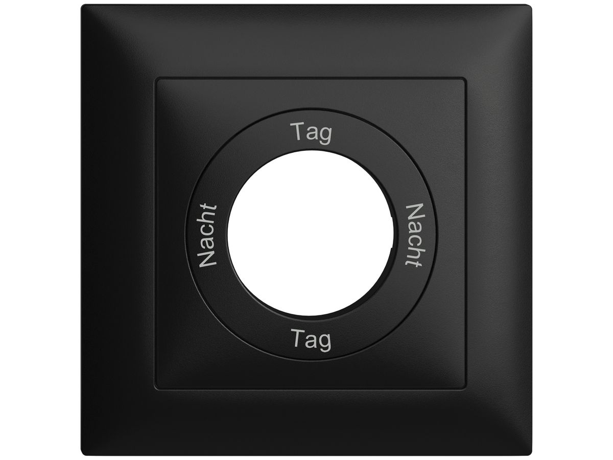 Frontset Nacht-Tag-Nacht-Tag EDIZIOdue 88×88mm schwarz
