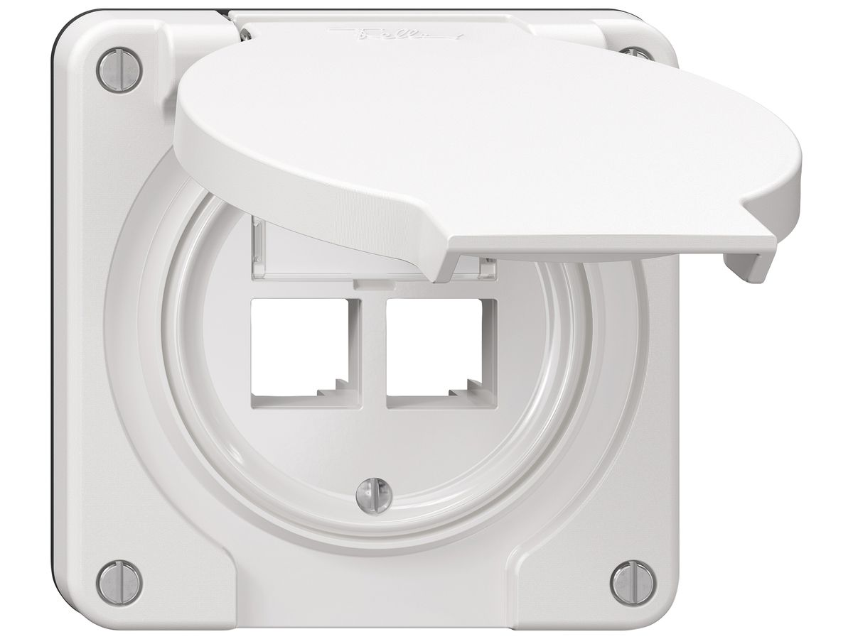 Montageset NEVO EASYNET S-One SNAPFIX® für 2 Buchsen 87×87mm ws