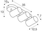 Spot SLV ASTO TUBE GU10 3×10W Ø70×125mm weiss