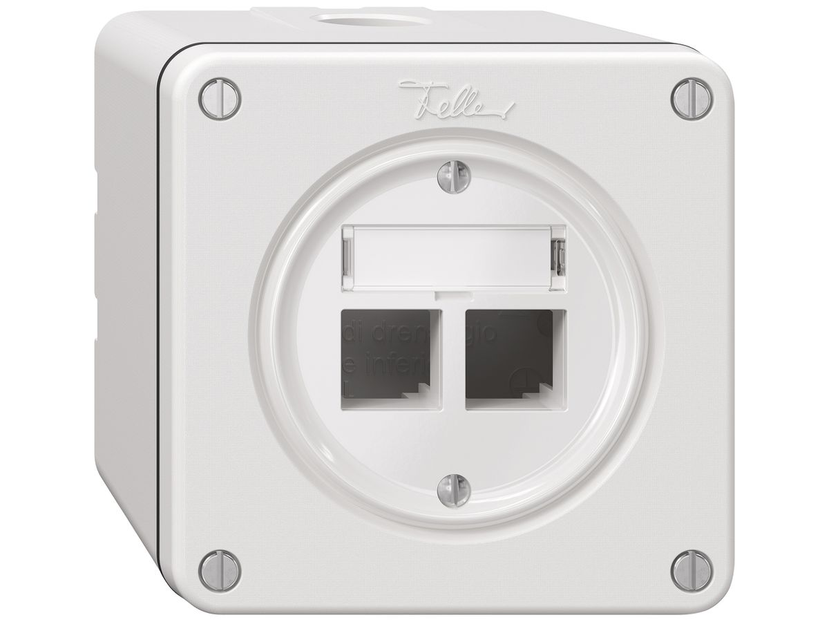 AP-Montageset NEVO EASYNET S-One SNAPFIX® für 2 Buchsen 87×87mm ws