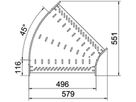 Bogen BET RB 45° 85×500mm Stahl bandverzinkt