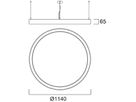 LED-Pendelleuchte Sylvania Nilo 85W 9570lm 840 DALI Ø1200mm schwarz