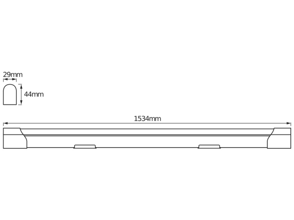 LED-Lichtleiste LDV LED VALUE BATTEN 24W 2400lm 4000K 1534mm silber