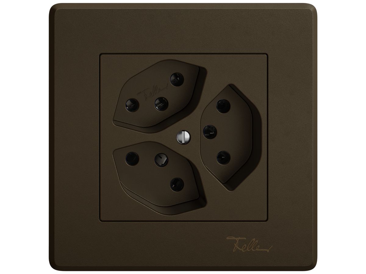 UP-Steckdose EDIZIO.liv SNAPFIX® 3×T13 br