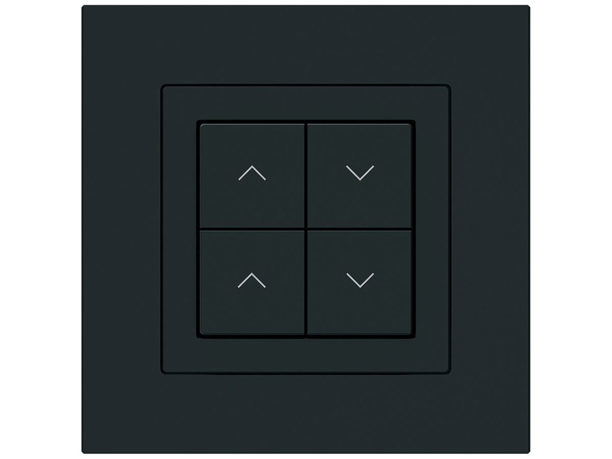 UP-KNX-Storentaster Hager BA kallysto.pro C 4-fach 94×94mm schwarz
