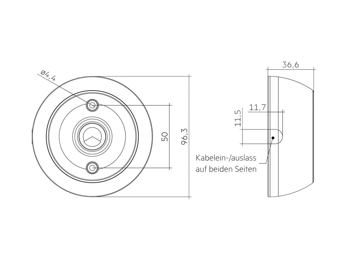 AP-Gehäuse ACU 031 IP20 WH für DALI-MSensor G3 SFI 30 PIR 10DPI Ø96.3×36.6 weiss