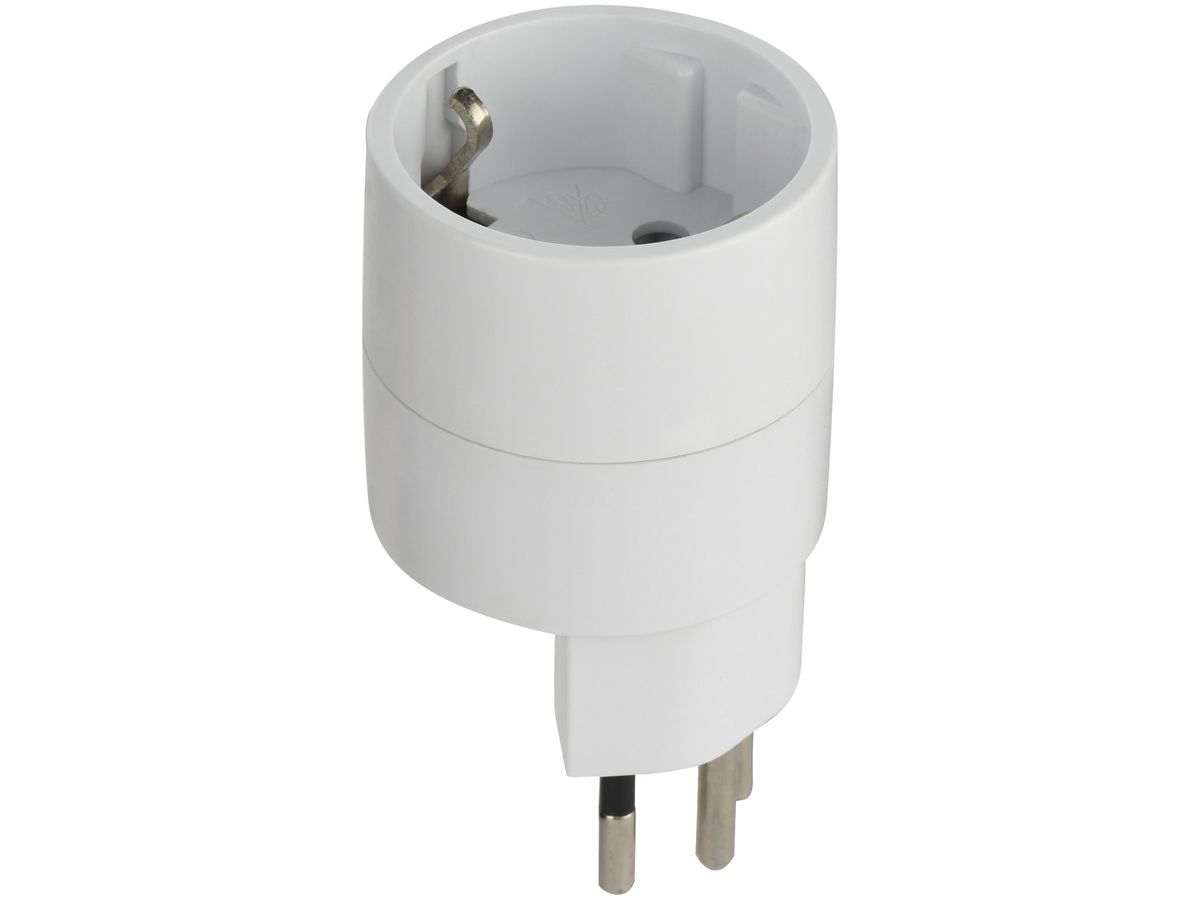 Reiseadapter NO BLOCK Eingang: SCHUKO, Ausgang: T12, Sicherung 10A, ws