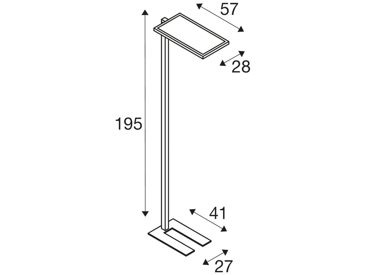 LED-Stehleuchte SLV WORKLIGHT EASY 60W 4230lm 4000K DIM weiss