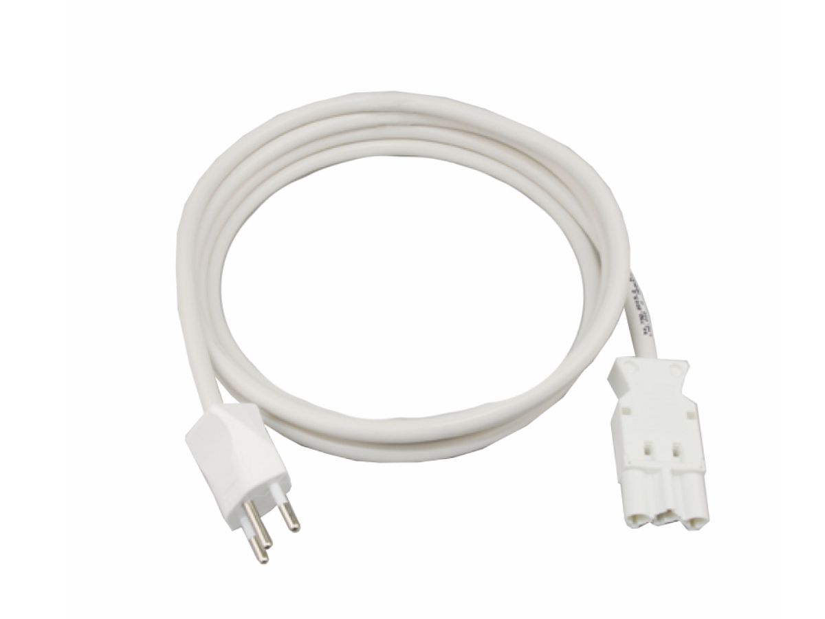 Anschlusskabel für R32 Leuchten 3m ws - 3x0,75mm², 230VAC, Stecker/Buchse