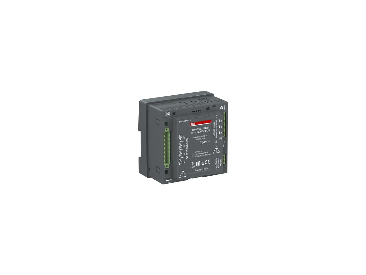 EB-Netzanalysemessgerät ABB M4M 2X ETHERNET PQ2+RTS, ModbusTCP/IP, BT, 4×I/O