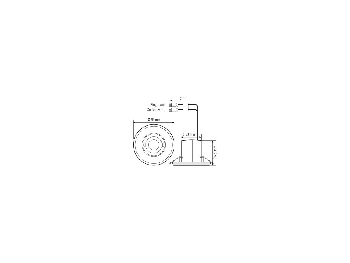 UP-Bewegungsmelder ESYLUX MD-FLAT 360i/8 RW, mit WINSTA Code A, weiss