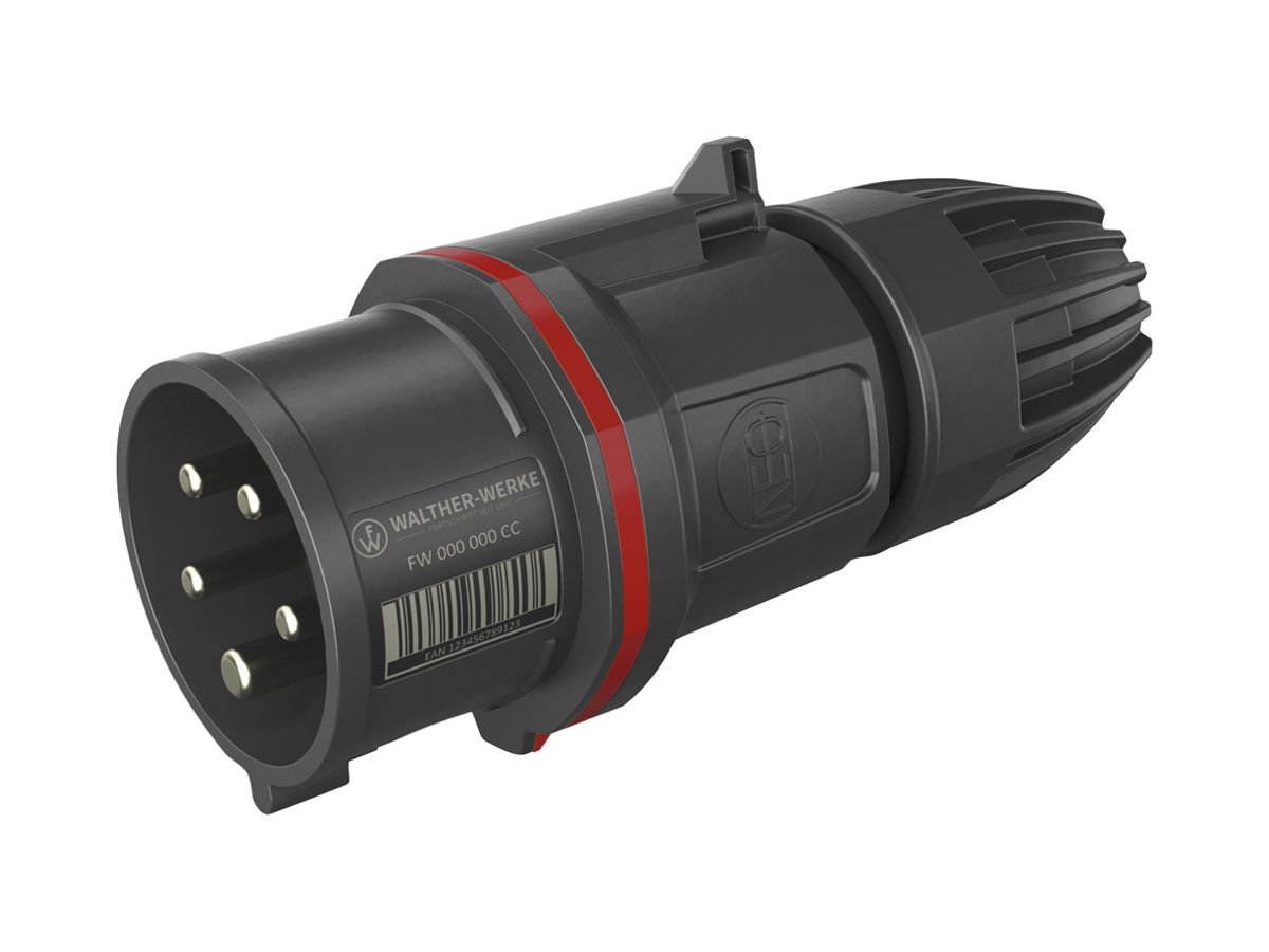 Stecker CEE NEO 5P 16A 380…415V 6h rot Phasenwender IP54 Schraubklemme