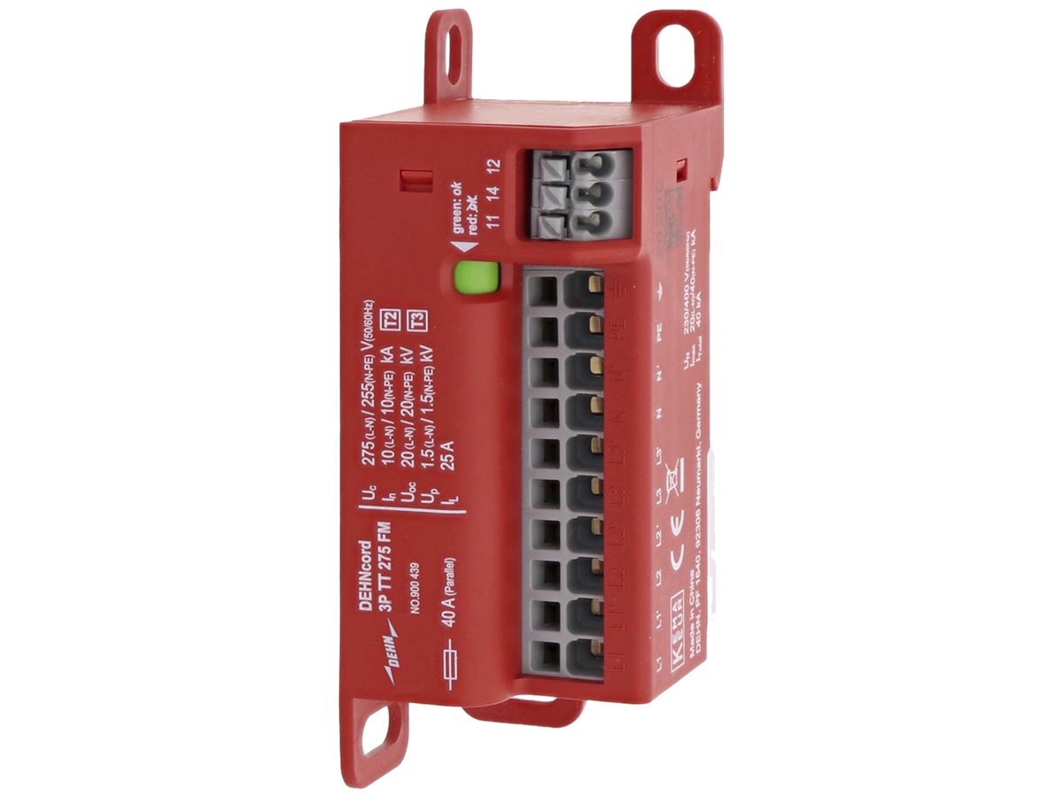 Überspannungsableiter DEHN SE DCOR 3P TT 275 FM, TN-S, TT, 230V 10kA